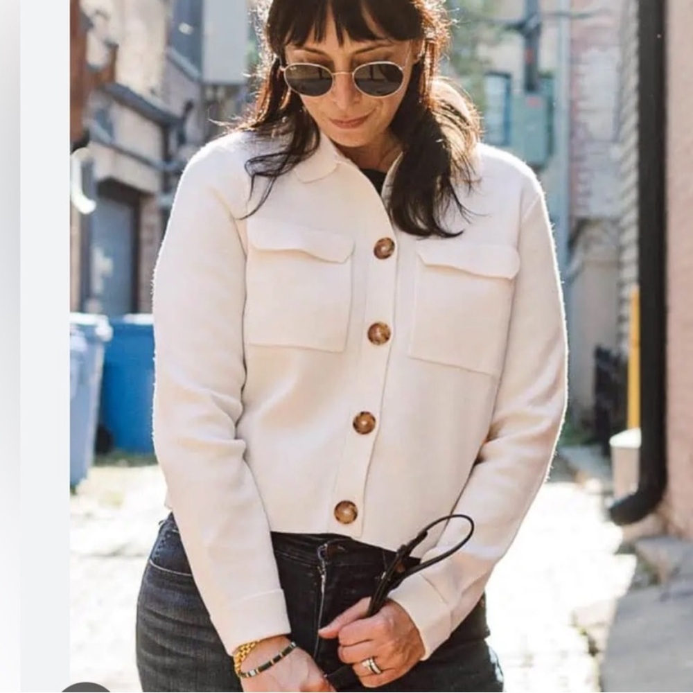 JOIE | M | Cream Button-Up Cardigan Jacket